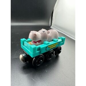 Thomas & Friends Wooden Railway Hippo Car Sodor Zoo Learning Curve 2003 Teal